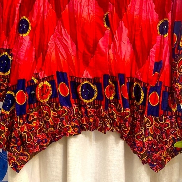 Women’s Lindi Multicolor Pleated 100% Polyester Full Zip Red & Pink Jacket M - Picture 4 of 9